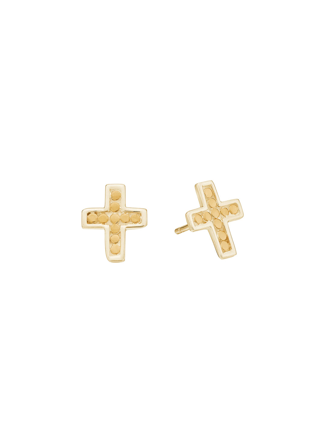gold cross stud earrings