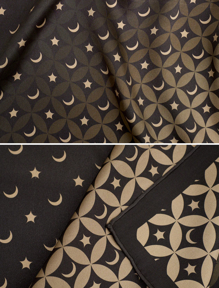 moonlit stars silk bandana