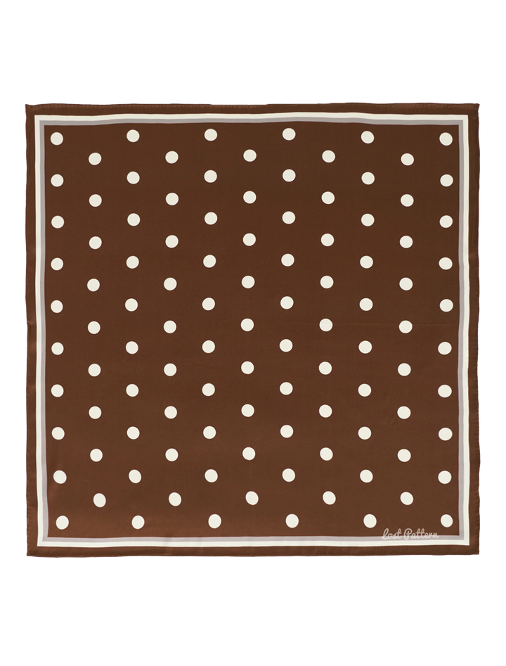 retro polk silk bandana in cafe au lait
