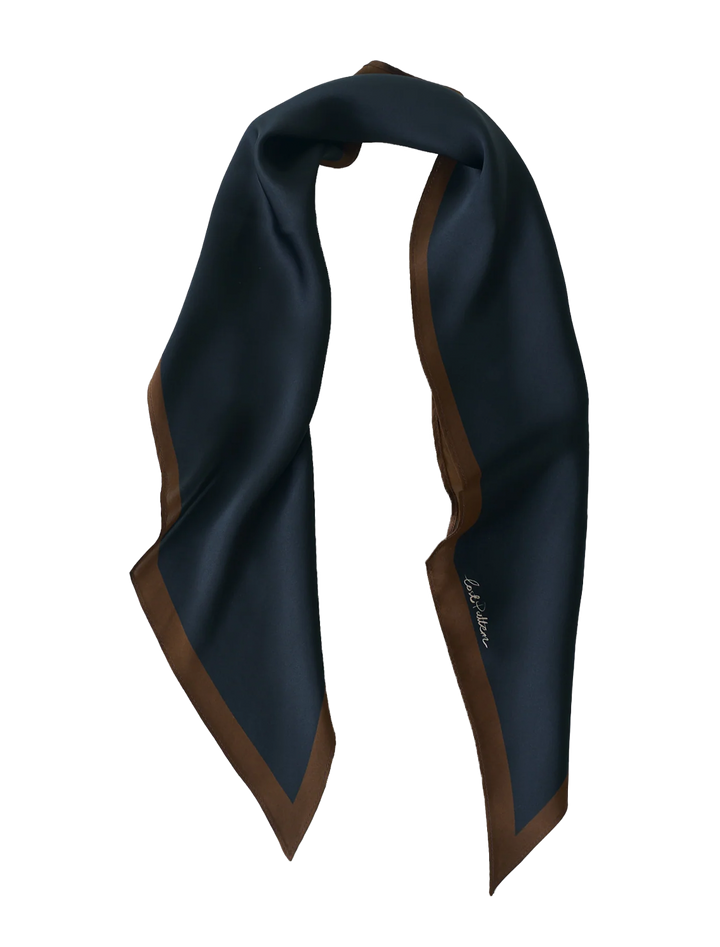 satin silk neck scarf in black