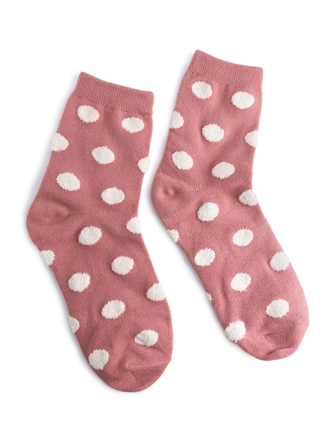 polka dot puffy socks in pink