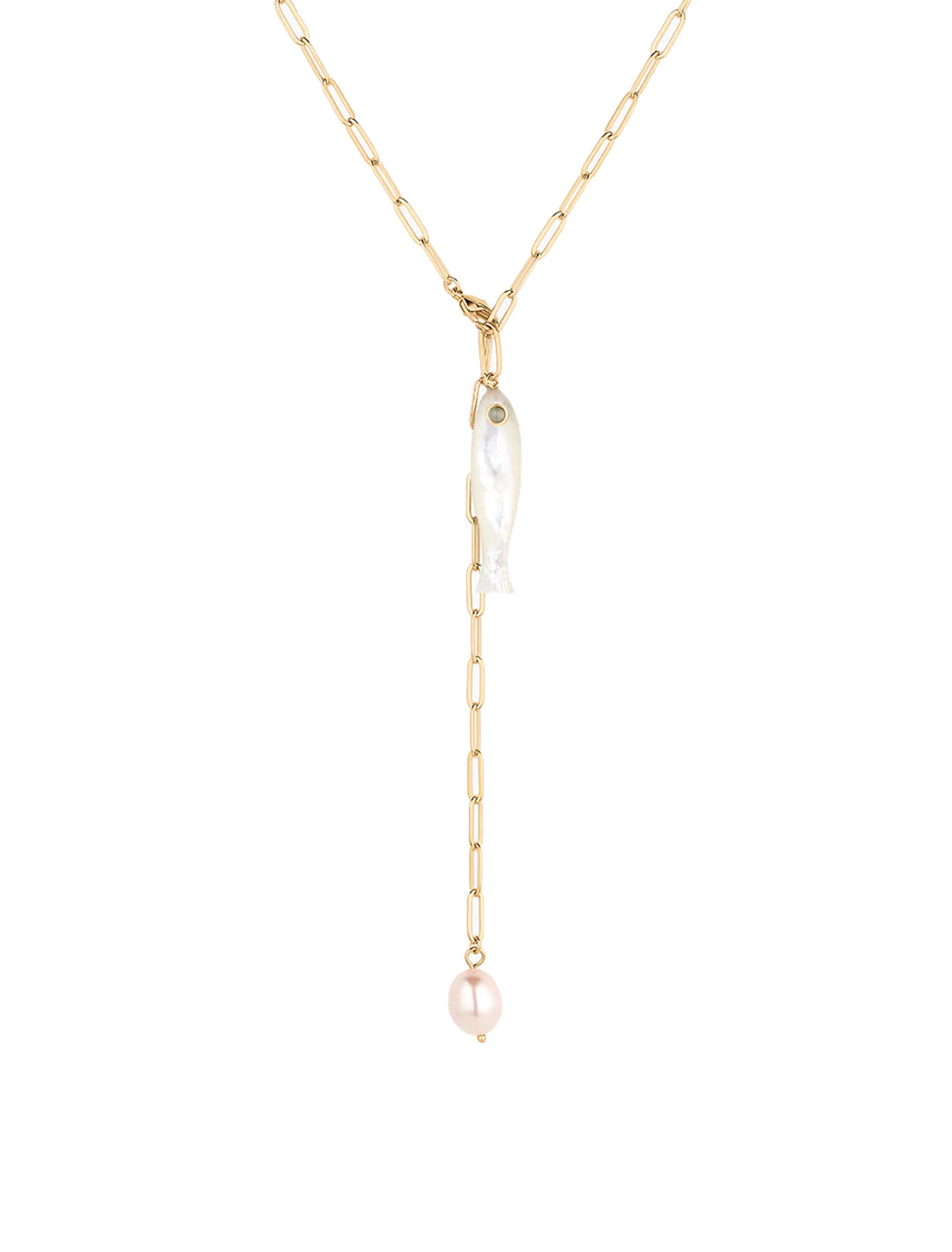 fortuna mother of pearl lariat necklace