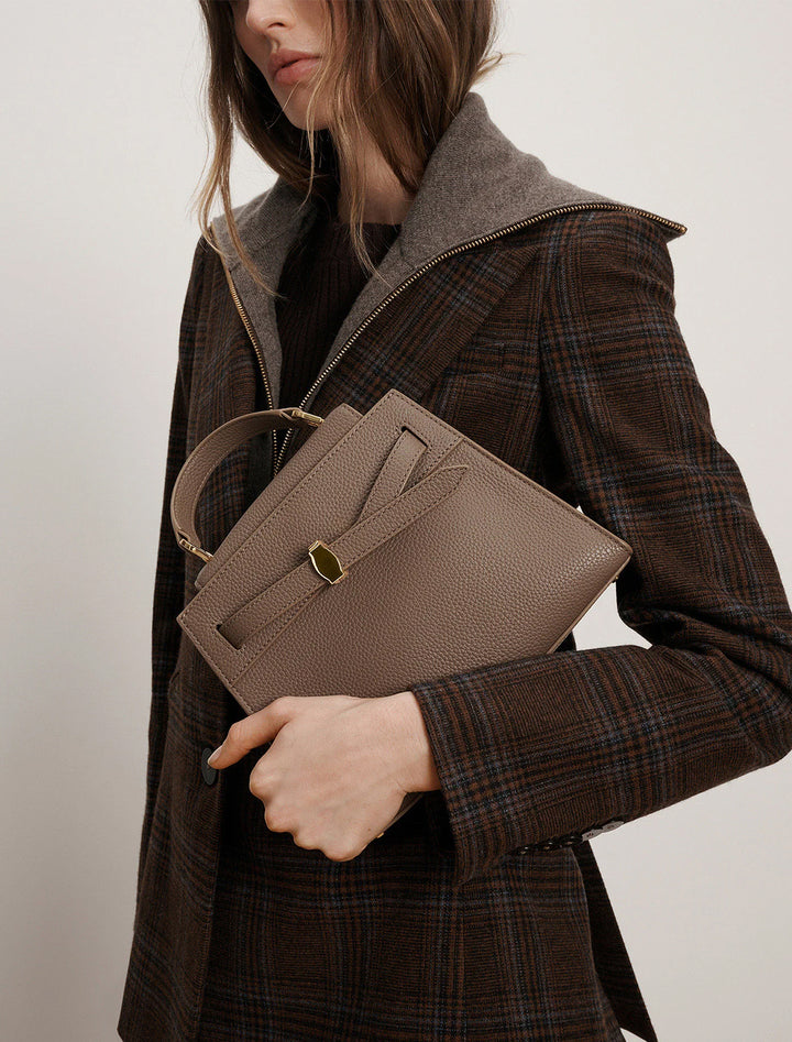 dash top handle bag in bark