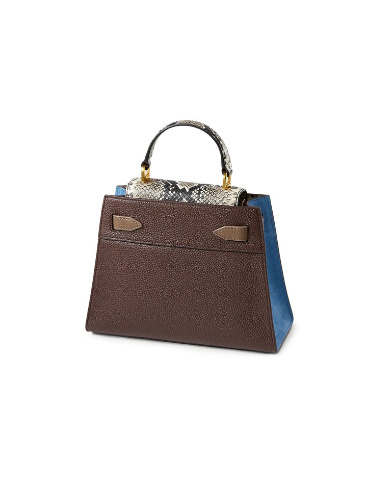 dash top handle bag in dark raisin multi