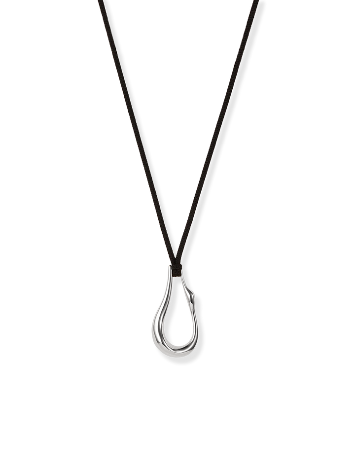 egret rope necklace in silver