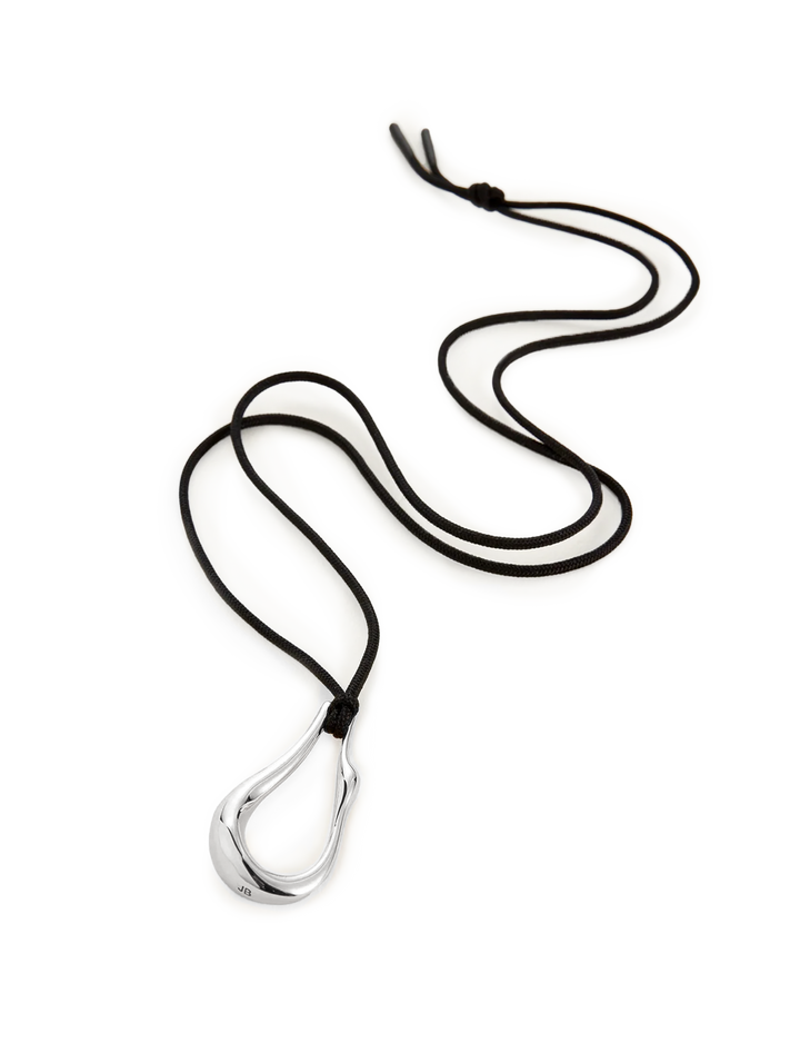 egret rope necklace in silver