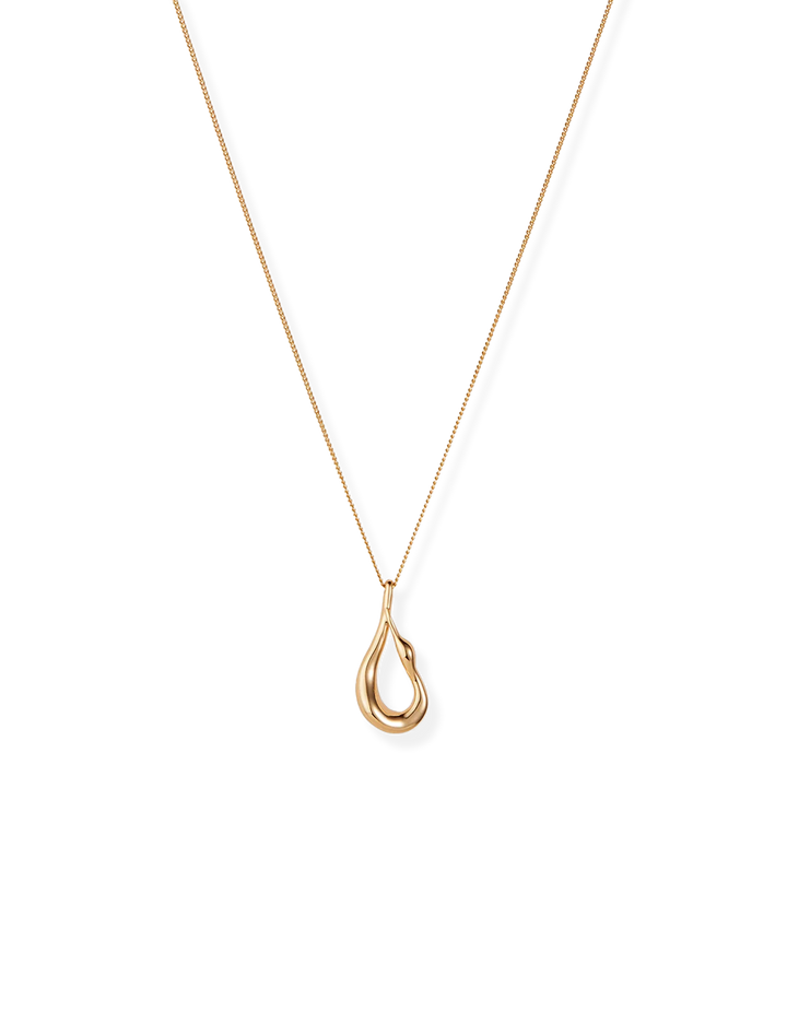 mini egret pendant necklace in gold