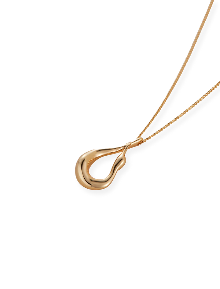 mini egret pendant necklace in gold