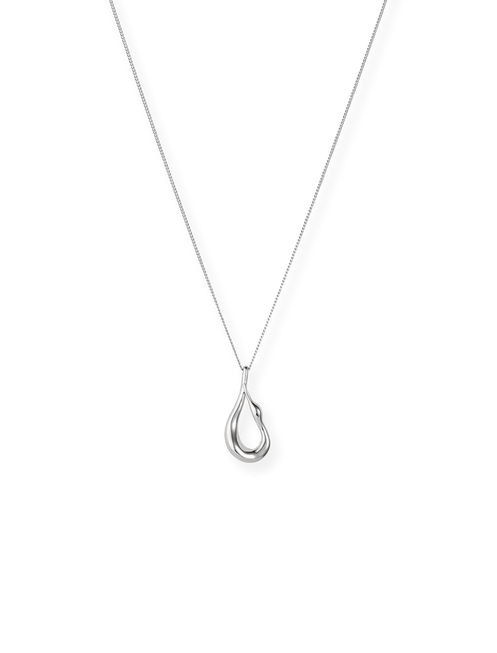 mini egret pendant necklace in silver