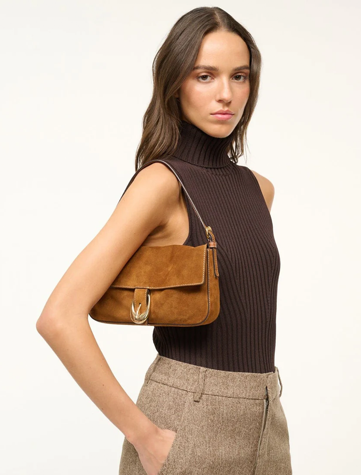 harlow bag in tan suede