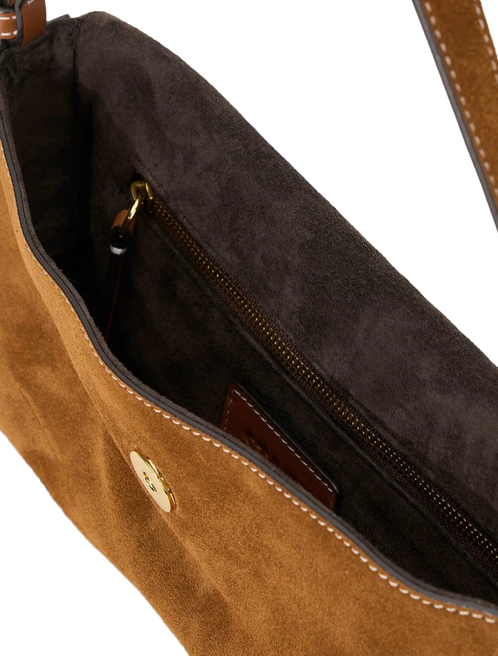 harlow bag in tan suede
