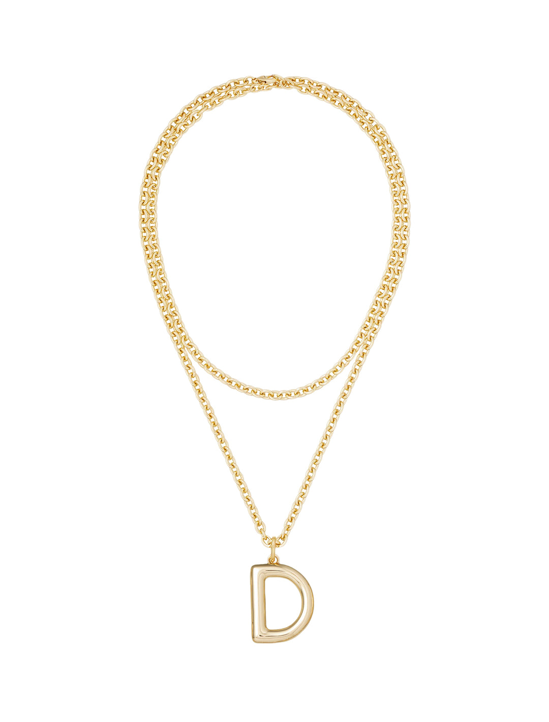 the big puffy initial necklace | D