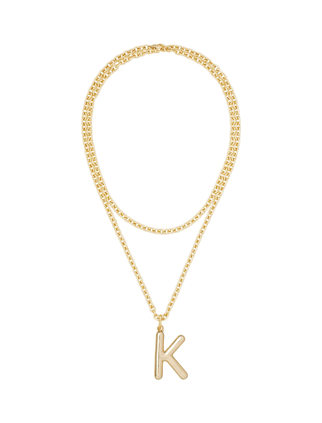 the big puffy initial necklace | K