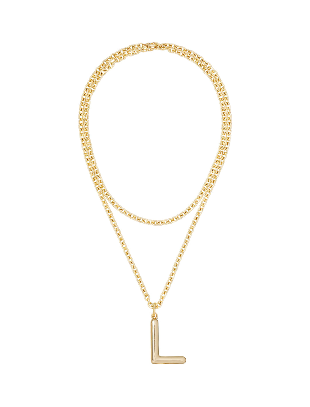 the big puffy initial necklace | L
