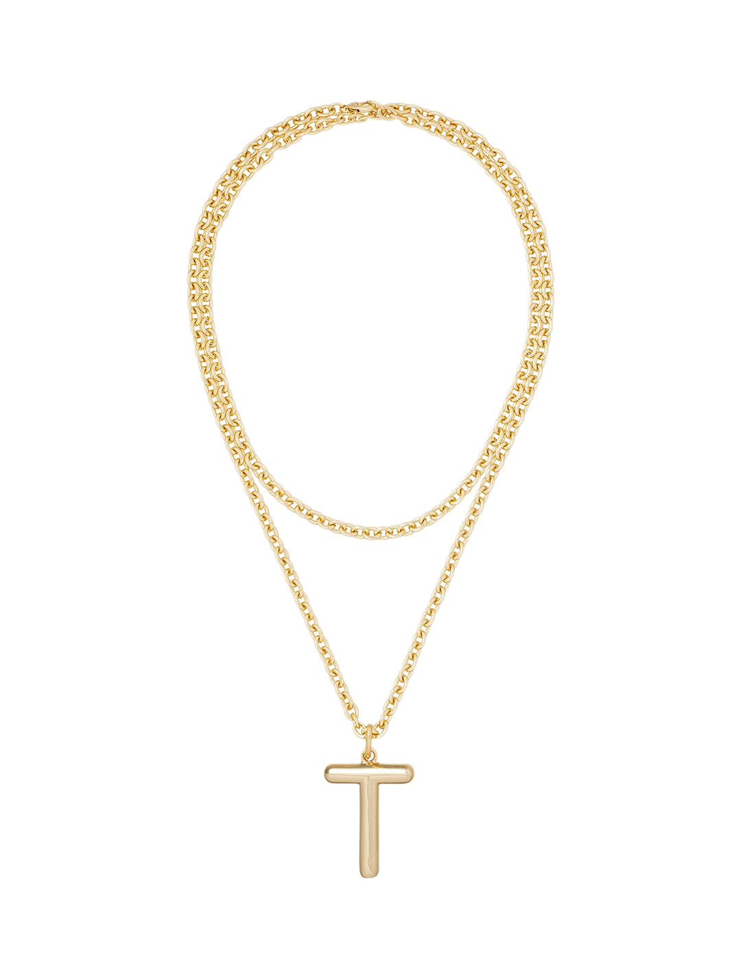 the big puffy initial necklace | T