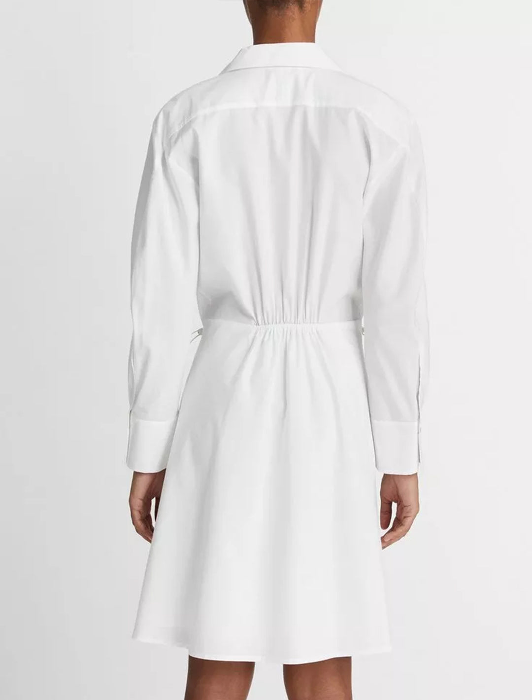 drawcord ruched dress in optic white (3)