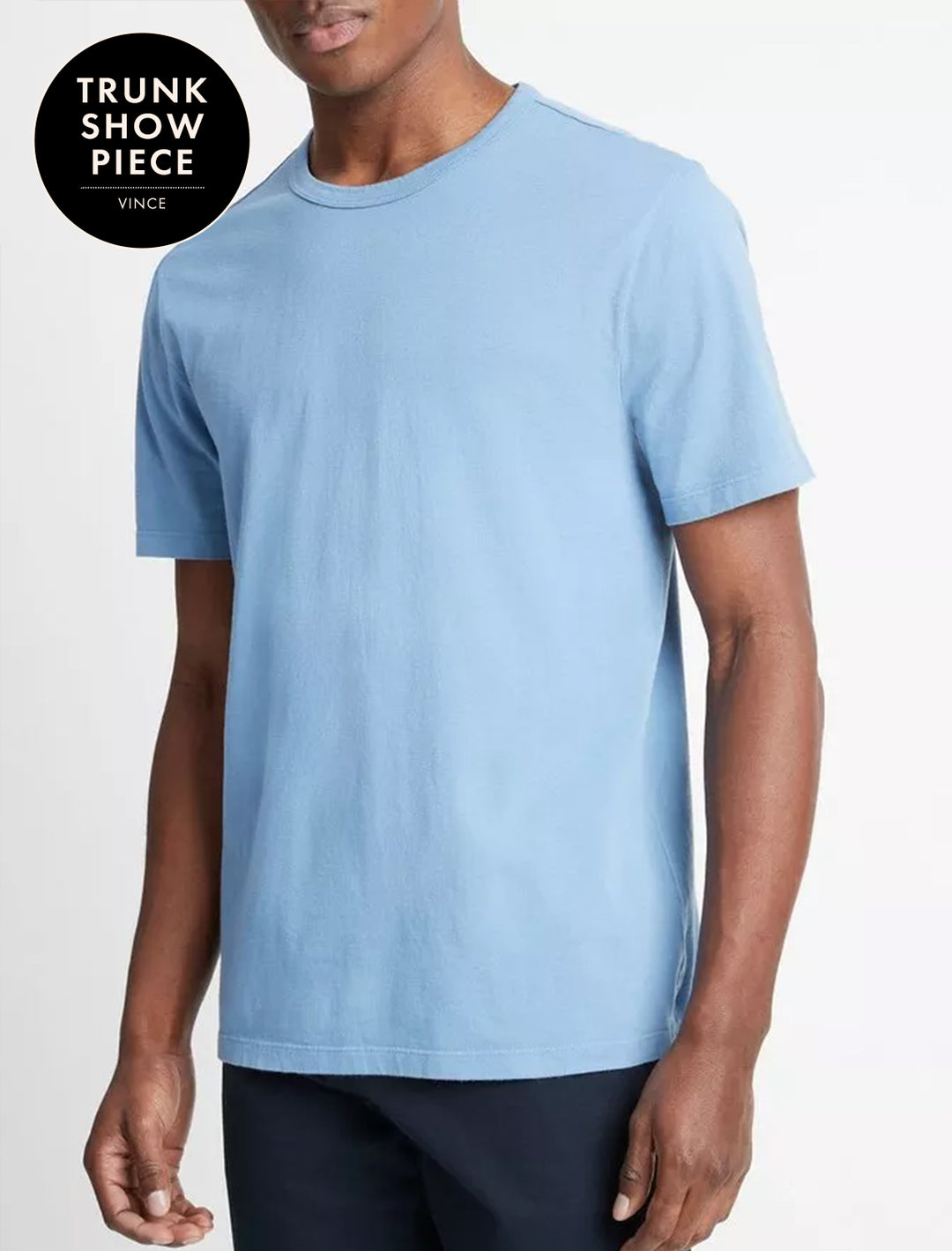 mens garment dye s/s crew in washed lake