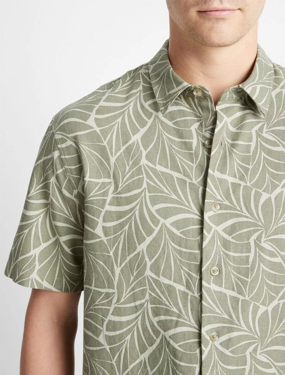 mens knotted leaves print s/s shirt (2)
