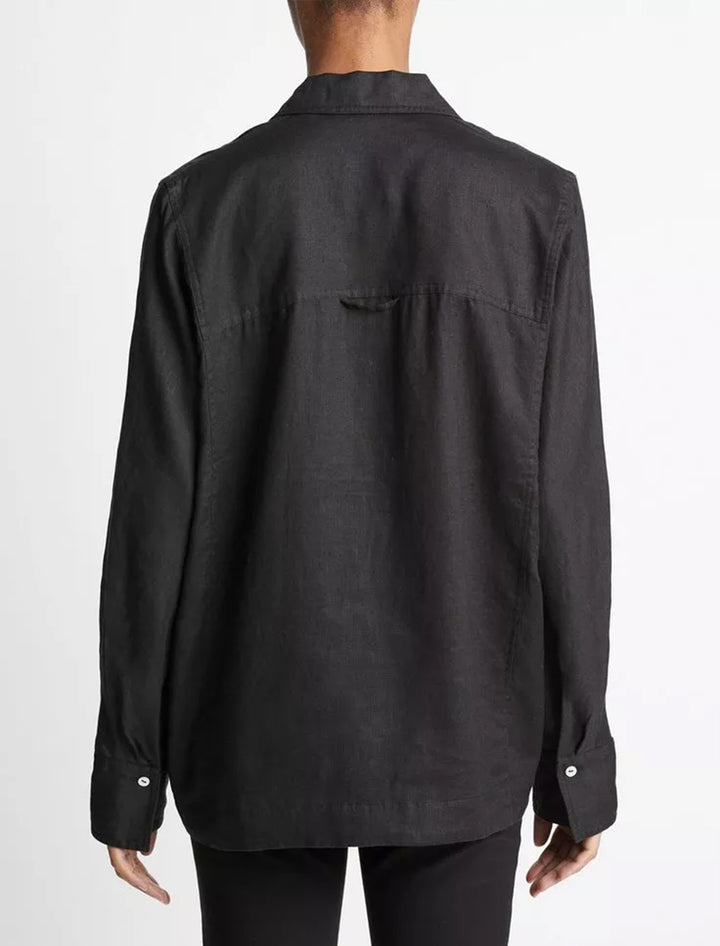 relaxed kangaroo pocket pullover in black (3)