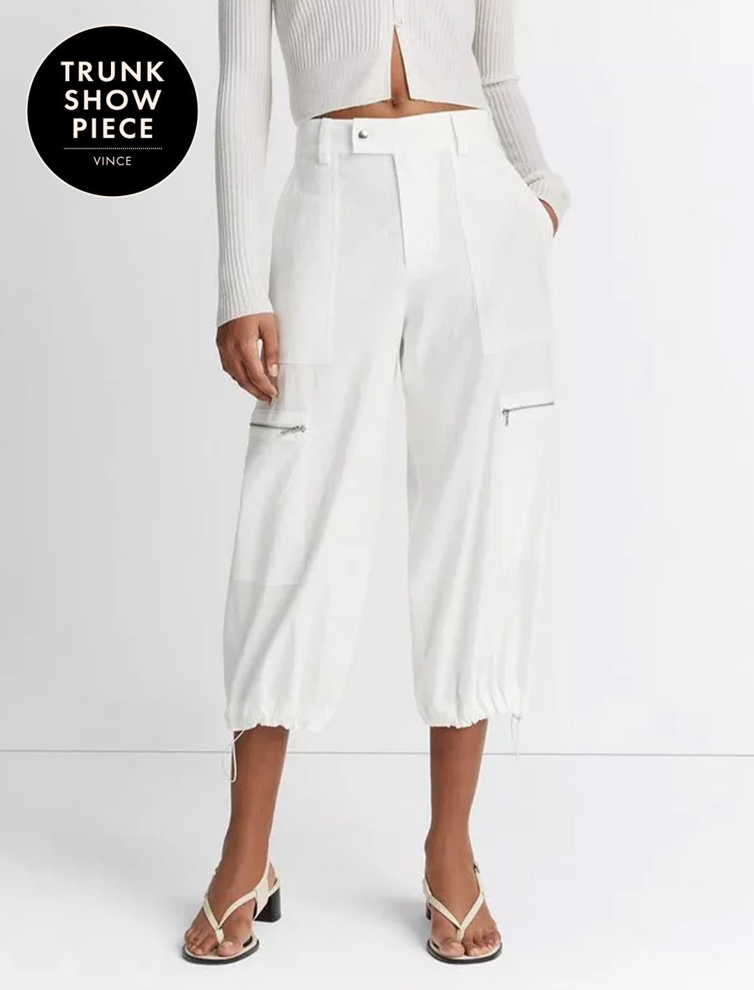 parachute cropped pant in off white