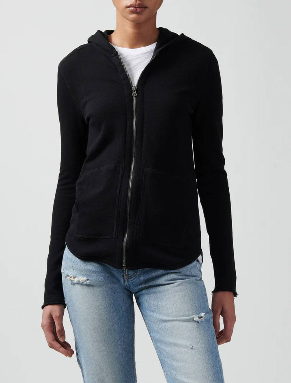 ATM french terry zip-up hoodie in black - Twigs