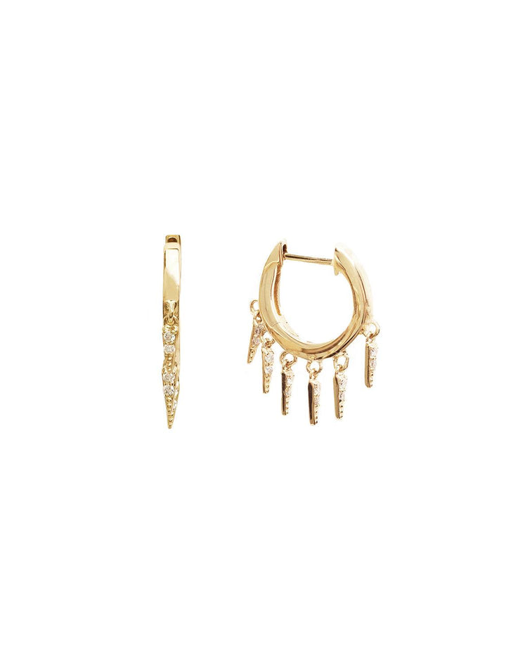 Sydney Evan's small pave fringe huggie hoops.