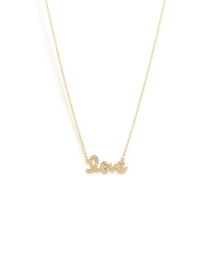 Sydney Evan's love script necklace.