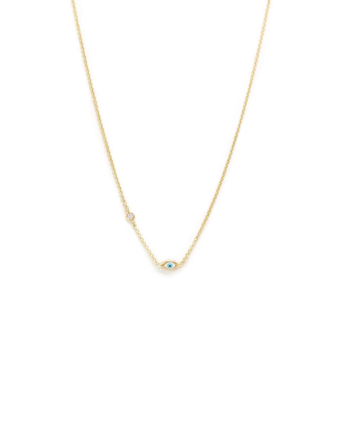 Sydney Evan's single mini enamel evil eye necklace.