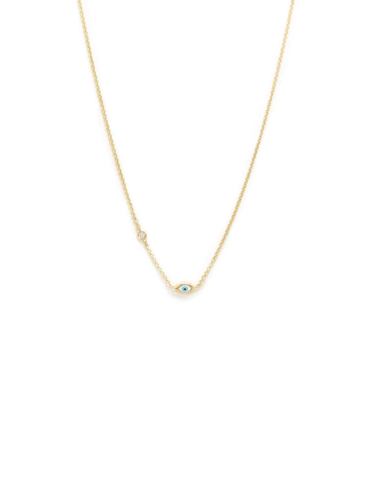 Sydney Evan's single mini enamel evil eye necklace.