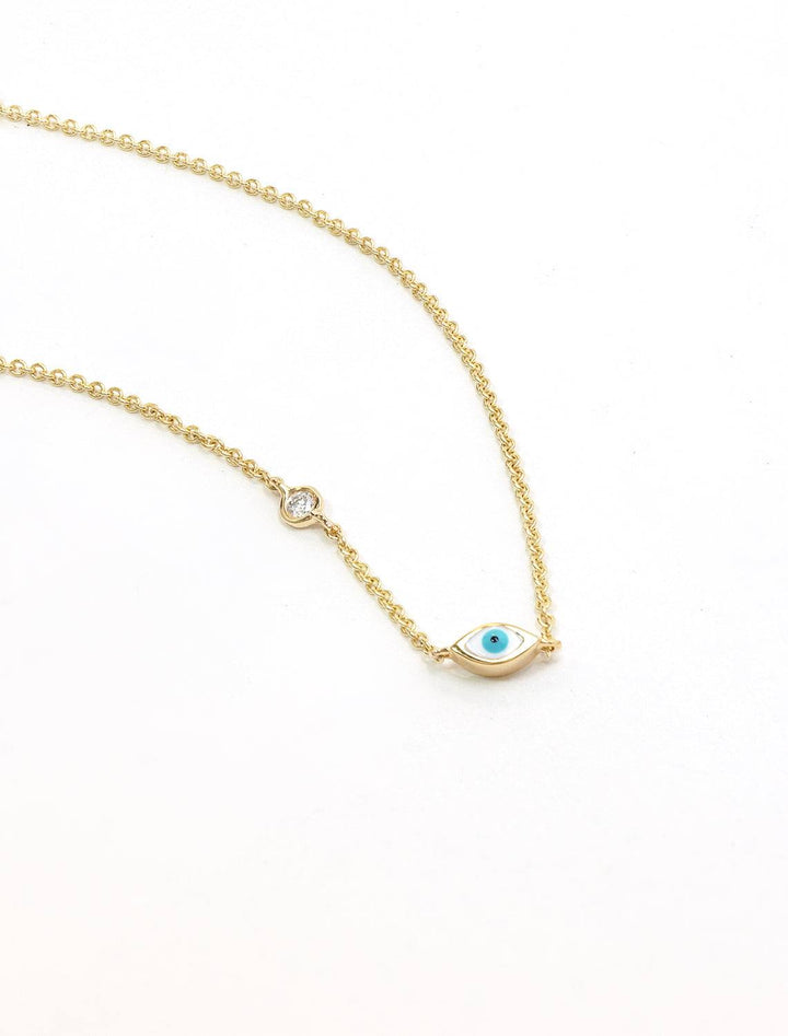 Sydney Evan's single mini enamel evil eye necklace.