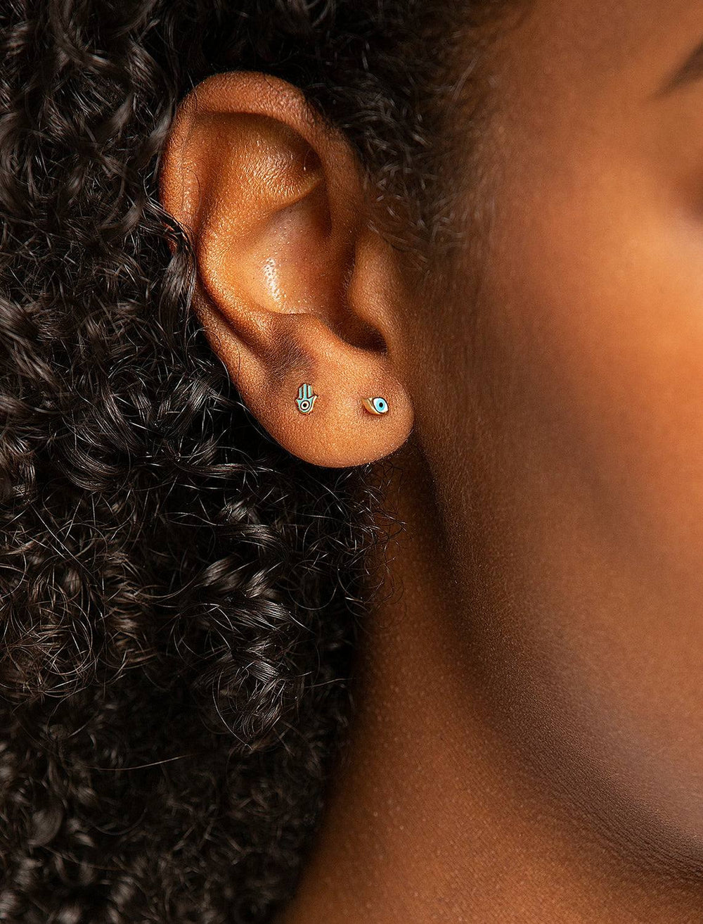 Sydney Evan mini enamel evil eye studs - Twigs