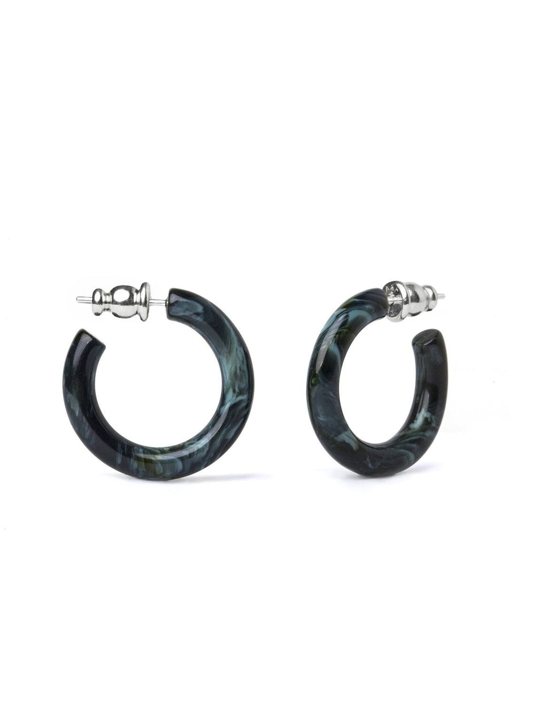 Fenna & Fei ultra mini hoops in green agate - Twigs