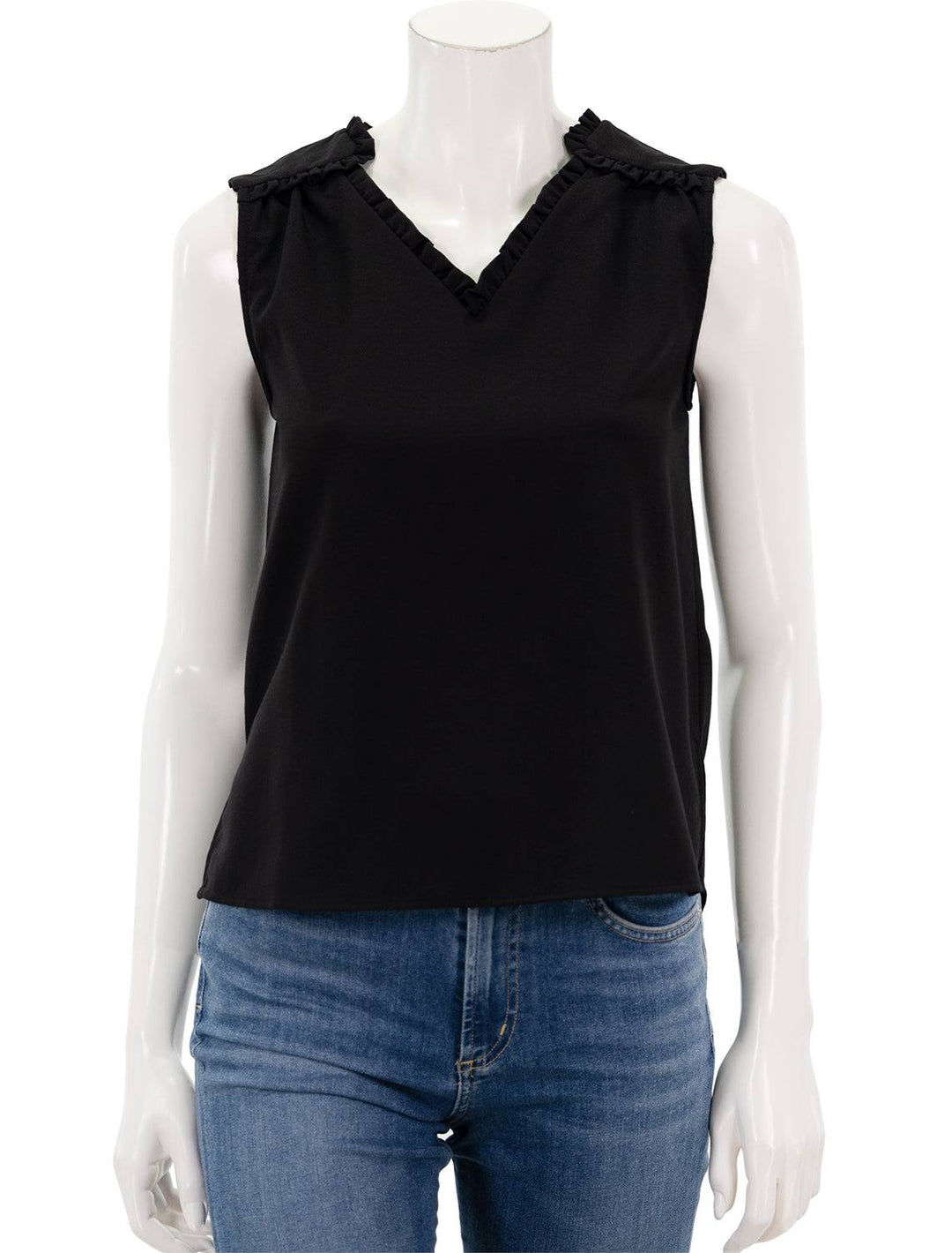 front view of camisa ross top in black