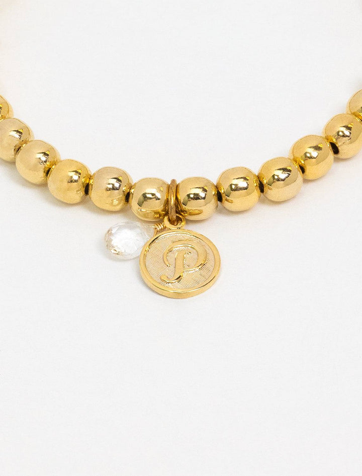 beaded monogram bracelet | P (2)