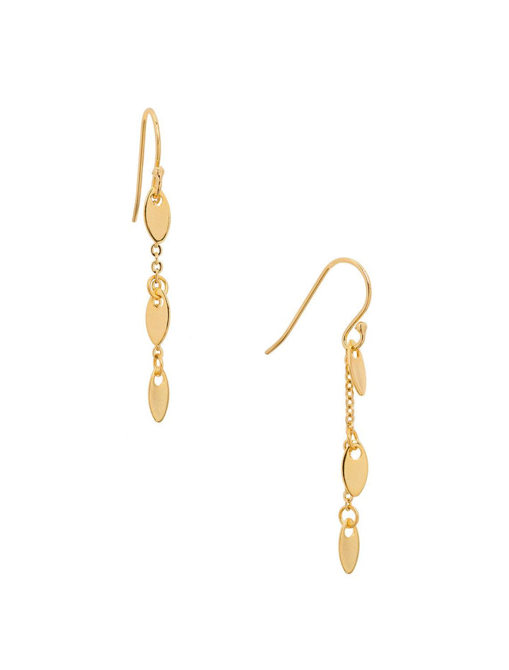 front  and angled view of dainty petal earrings