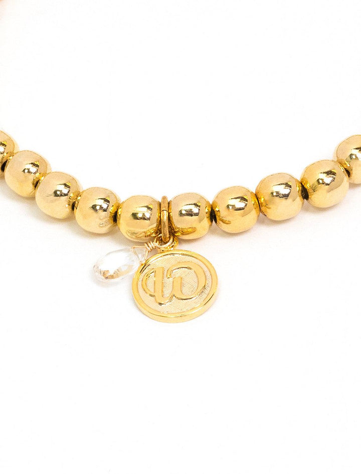 beaded monogram bracelet | W (2)