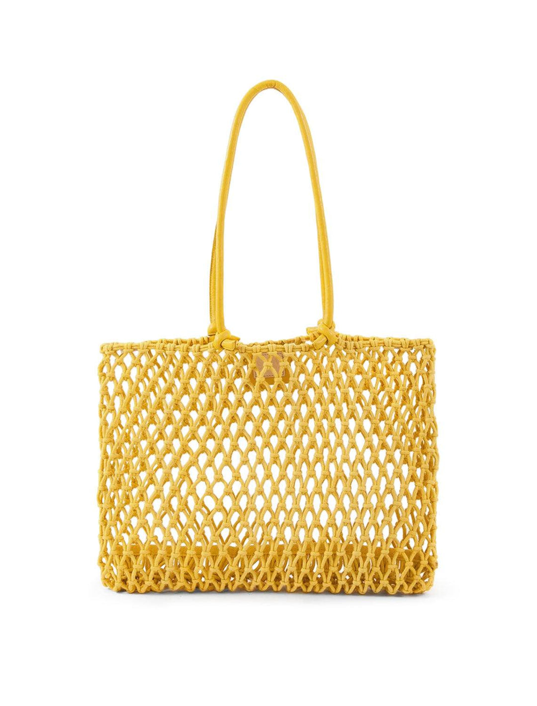front view of sandy tote in yellow