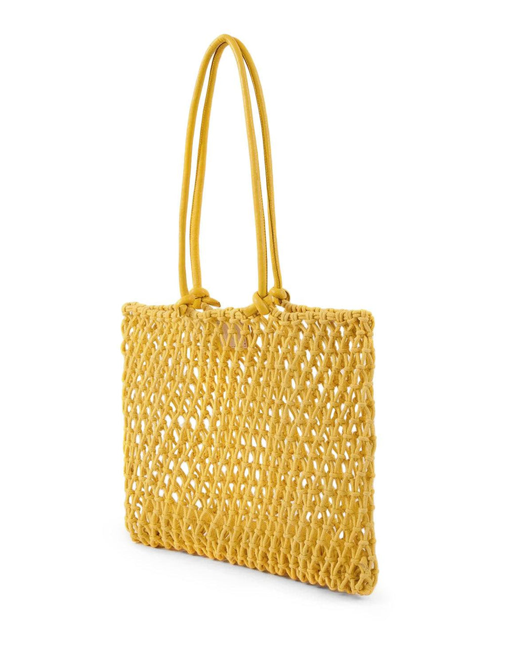 angled view of sandy tote in yellow