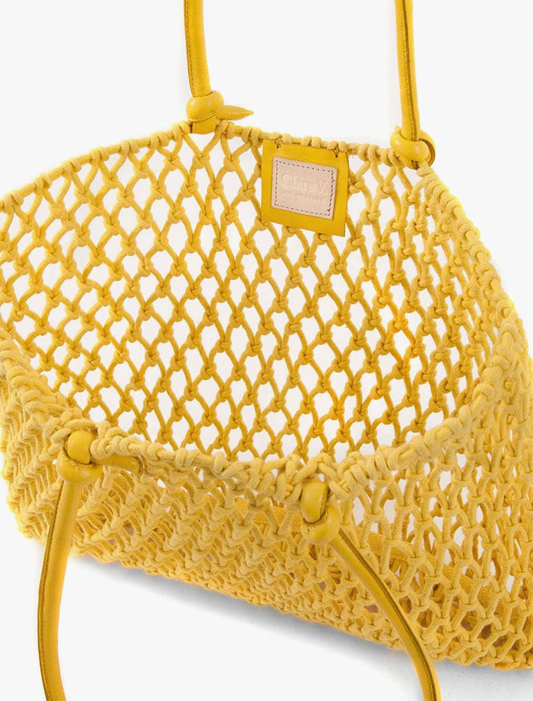 interior view of sandy tote in yellow