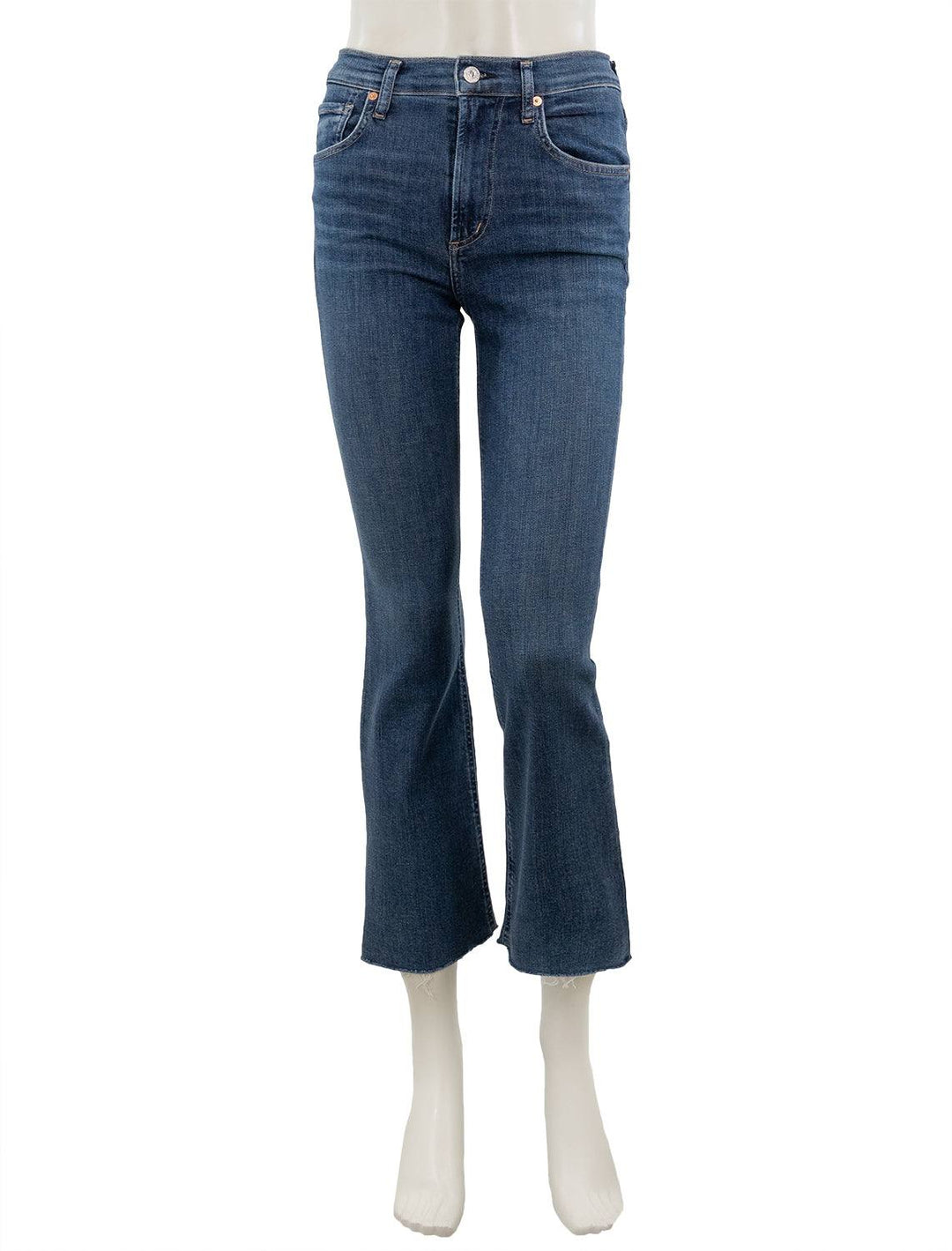 Front view of Citizen of Humanity's Isola Cropped Boot in Undercurrent.