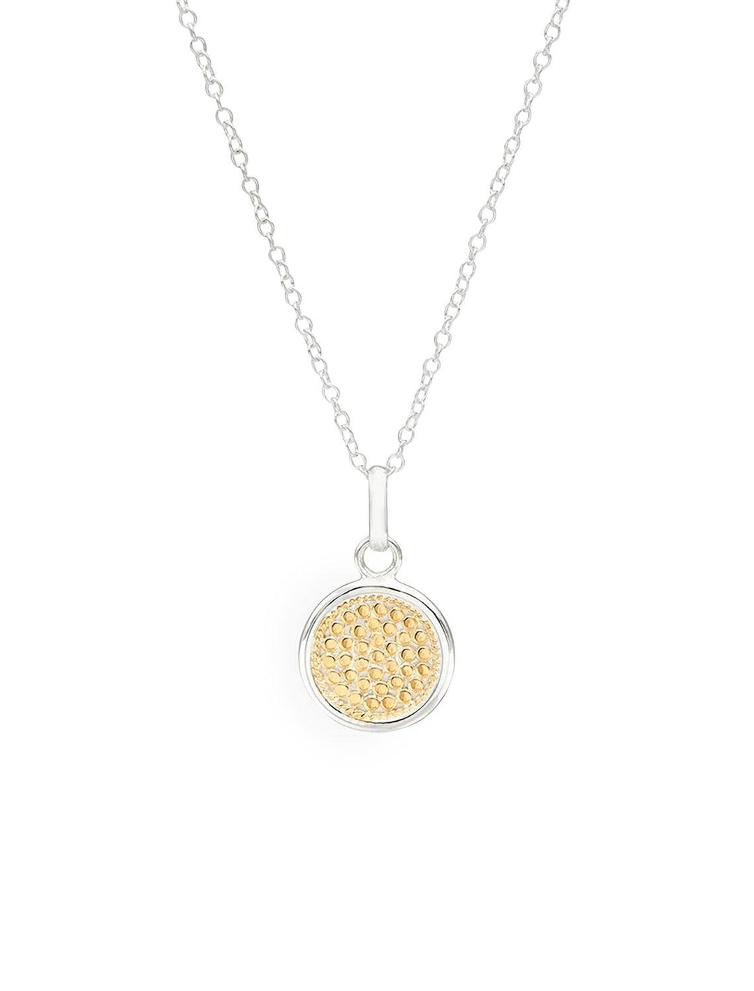 Front view of Anna Beck's Classic Medium Circle Necklace in Two Tone.