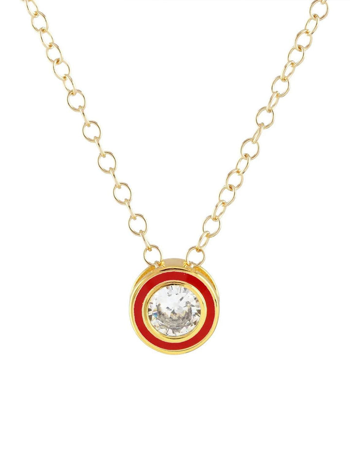 Kris Nations candy bezel necklace with red enamel - Twigs