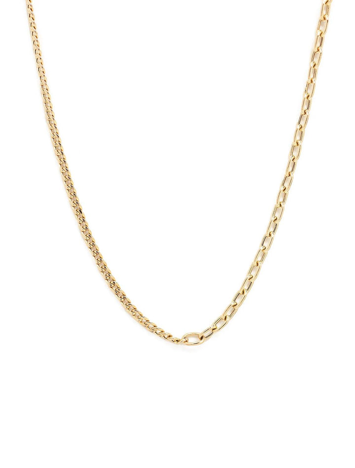 Zoe Chicco 14k gold mixed curb and oval chain necklace - Twigs