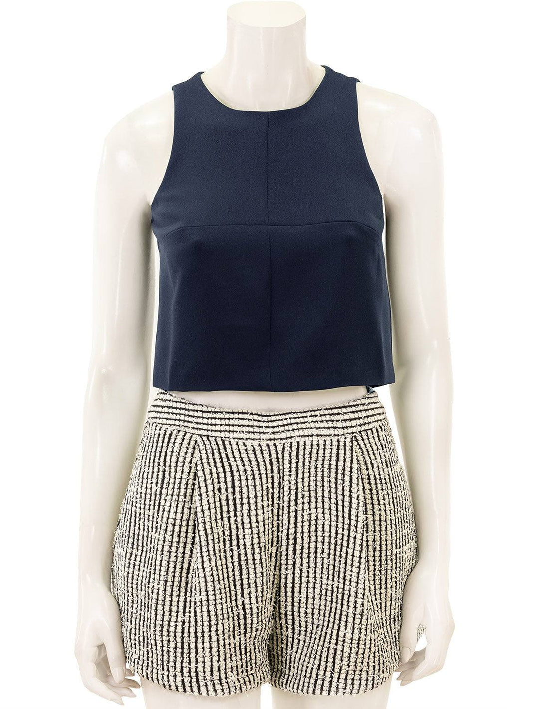 Front view of Sundays NYC's rae top in navy.