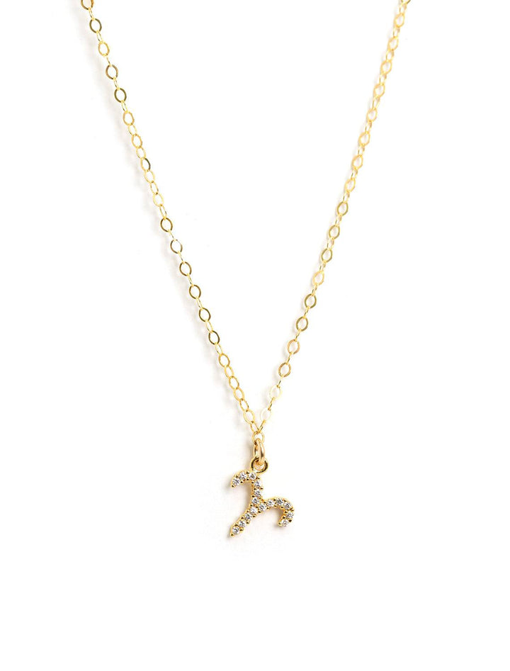 mini pave zodiac necklace | aries