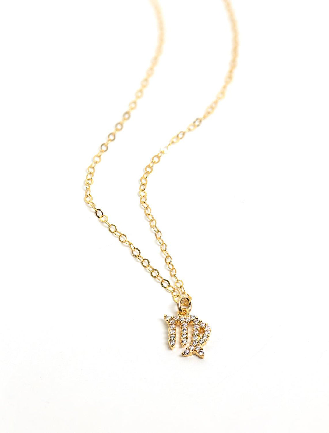 mini pave zodiac necklace | virgo