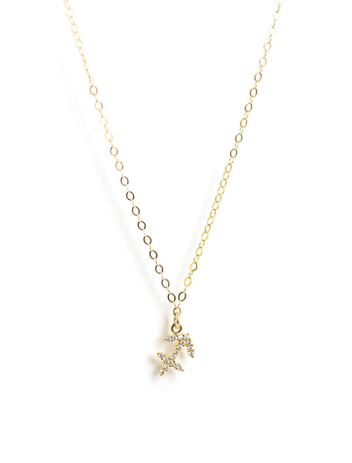 mini pave zodiac necklace | sagittarius