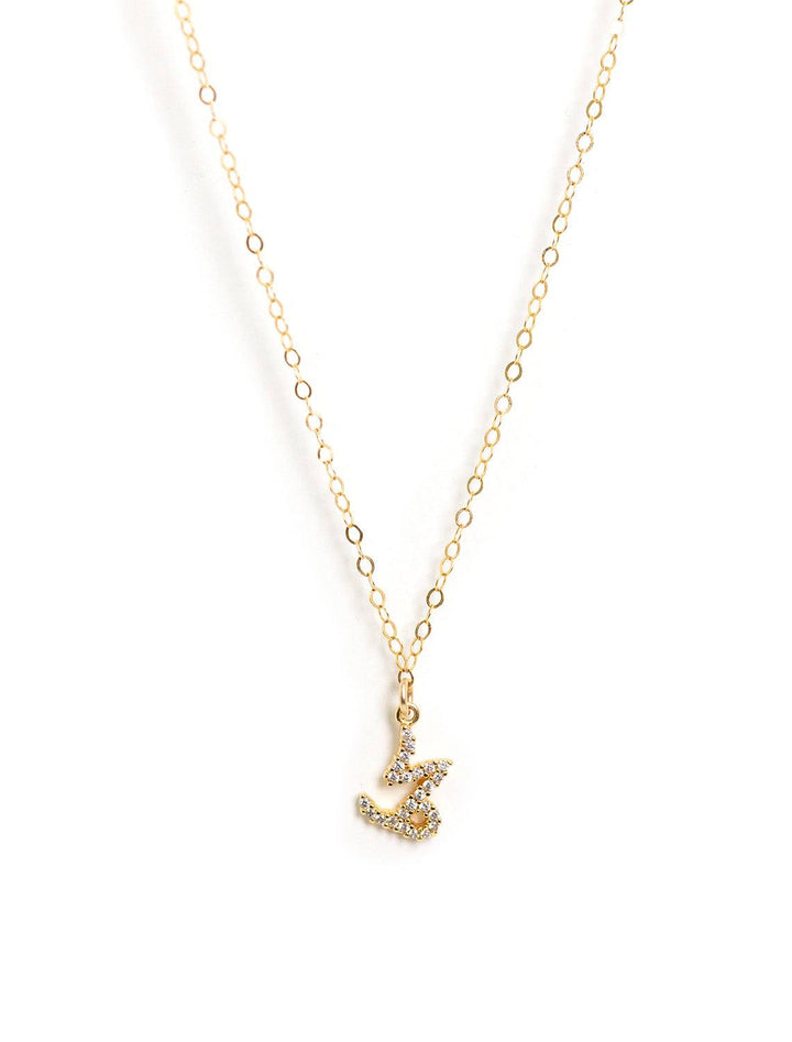 mini pave zodiac necklace | capricorn
