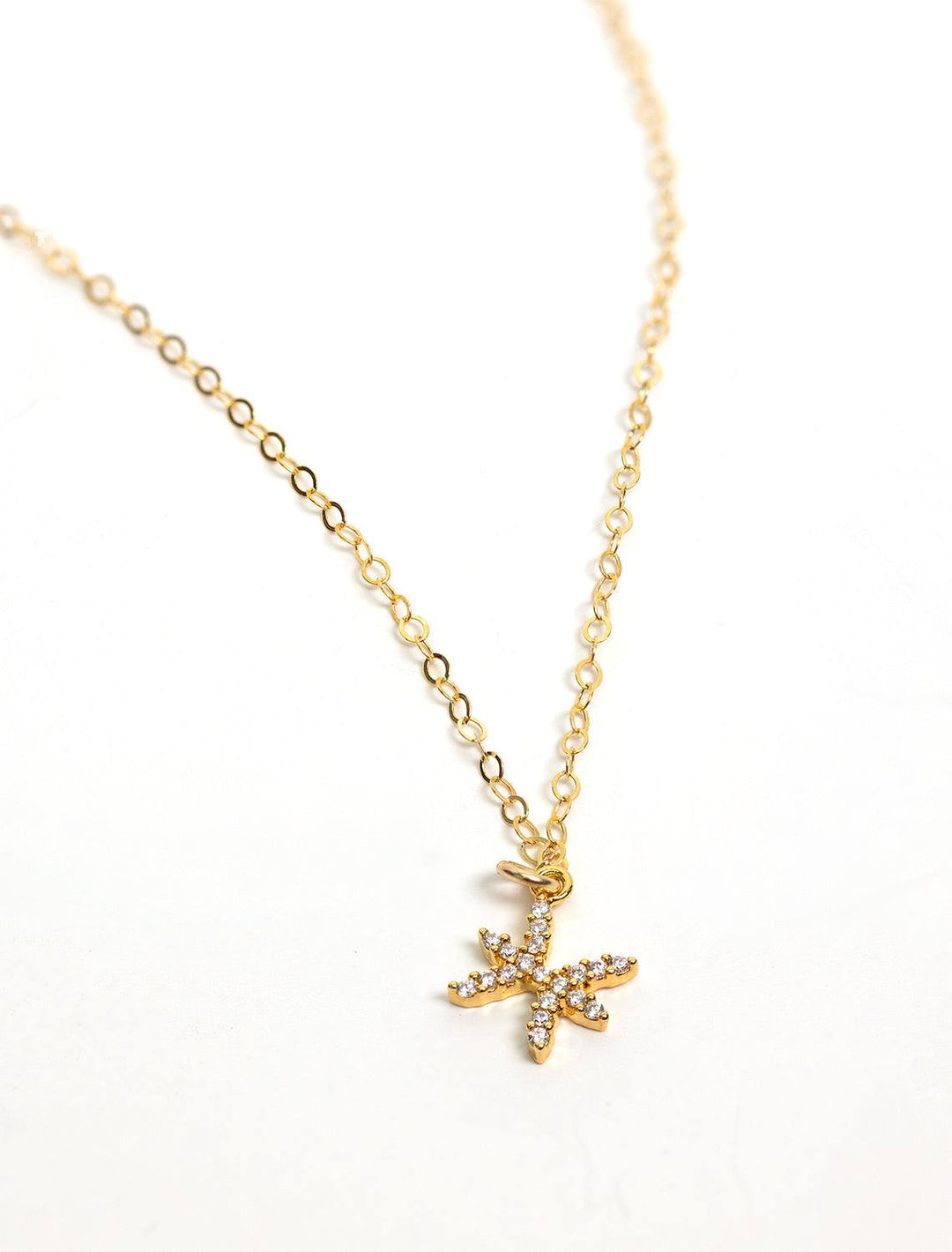 mini pave zodiac necklace | pisces
