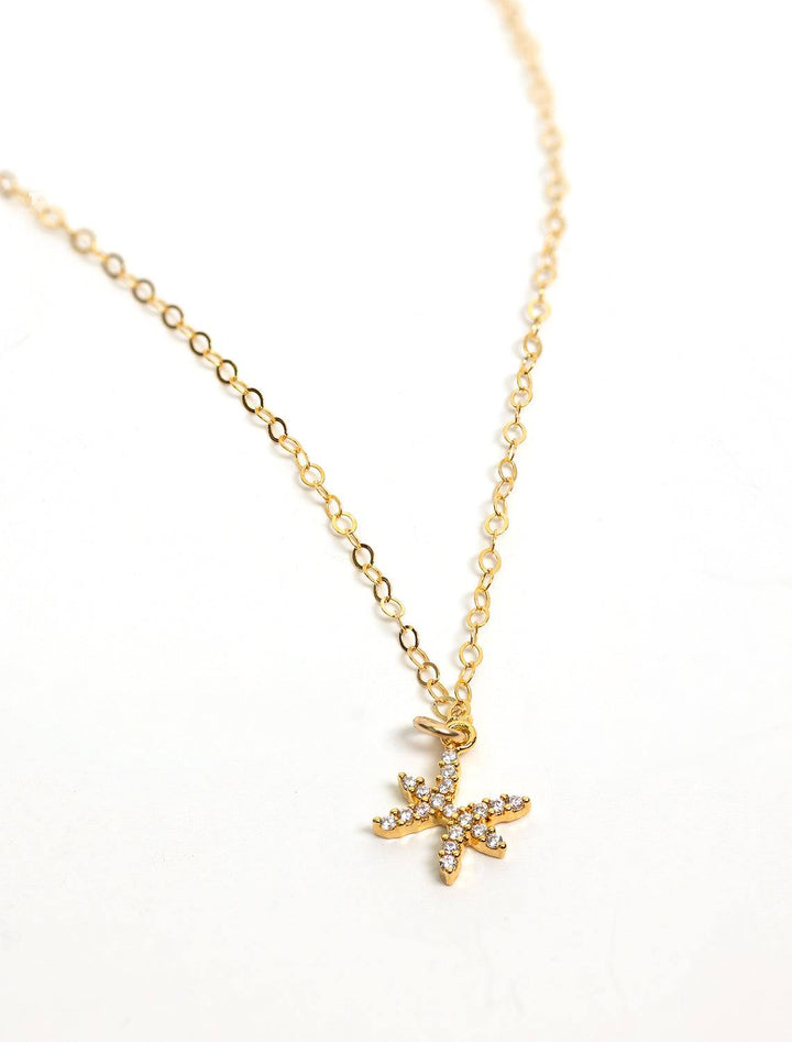 mini pave zodiac necklace | pisces